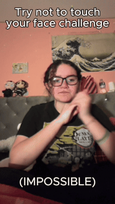 Girl Wearing Demon Slayer T-Shirt GIF