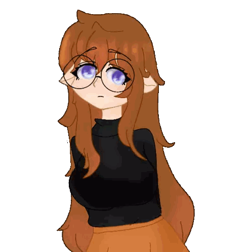 Girl Wearing Glasses And Black Turtleneck Sticker