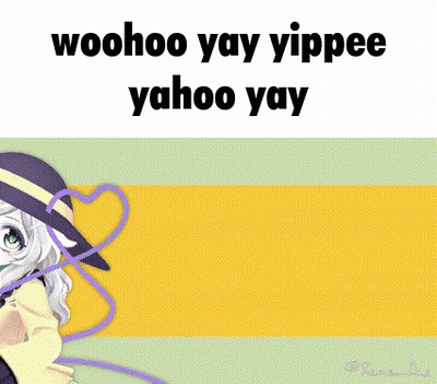 Girl Wearing Hat Saying Woohoo Yay Yippee Yahoo GIF