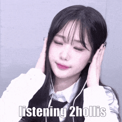 Girl Wearing Headphones Listening 2 Hollis GIF
