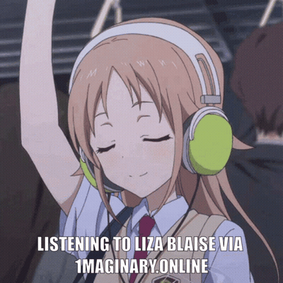 Girl Wearing Headphones Listening To Liza Blaise GIF