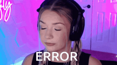 Girl Wearing Headphones Saying Error GIF