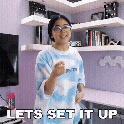 Girl Wearing Lets Set It Up Shirt GIF