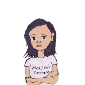 Girl Wearing Marginal Persona Shirt Sticker