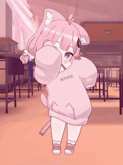 Girl Wearing Nyan Sweater GIF