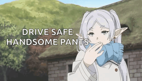 Girl Wearing Scarf With Drive Safe Handsome Pants GIF