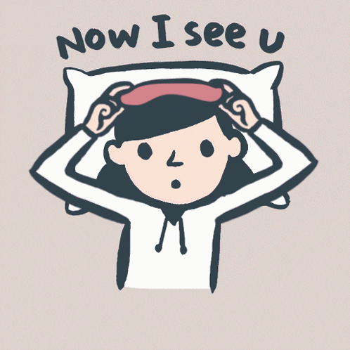 Girl Wearing Sleep Mask Now I See U GIF