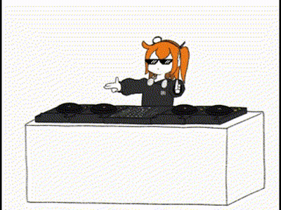 Girl Wearing Sunglasses And Headphones DJing GIF