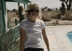 Girl Wearing Sunglasses Take A Bow GIF