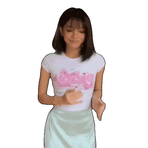 Girl Wearing White Shirt With Pink Butterfly Sticker