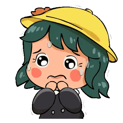 Girl Wearing Yellow Hat Looking Sad Sticker