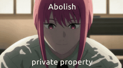 Girl With Abolish Private Property GIF