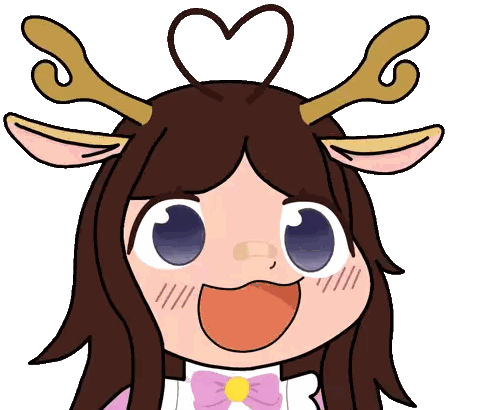 Girl With Antlers And Heart In Hair Sticker