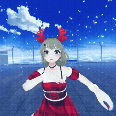 Girl With Antlers Standing In Snow GIF