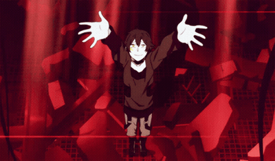 Girl With Arms Outstretched On Red Background GIF
