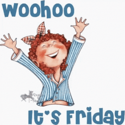Girl With Arms Up Saying Woohoo It's Friday