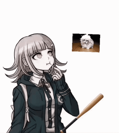 Girl With Backpack Looking At Sheep And Bat GIF