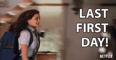 Girl With Backpack Running Last First Day Netflix GIF