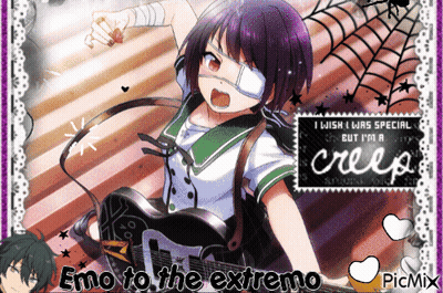 Girl With Bandage Holding Guitar Emo To The Extremo GIF