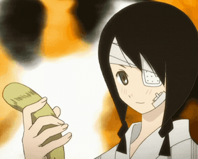 Girl With Bandage On Eye Holding GIF