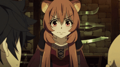 Girl With Bear Ears And Red Eyes Looking GIF