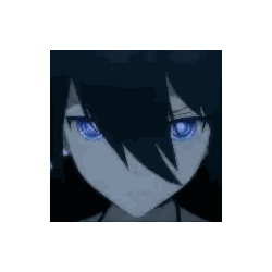 Girl With Black Hair And Blue Eyes Sticker