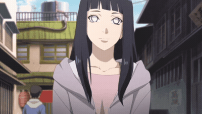 Girl With Black Hair And White Eyes In Narrow Street GIF