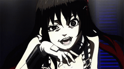 Girl With Black Hair And White Gloves Making Funny Face GIF