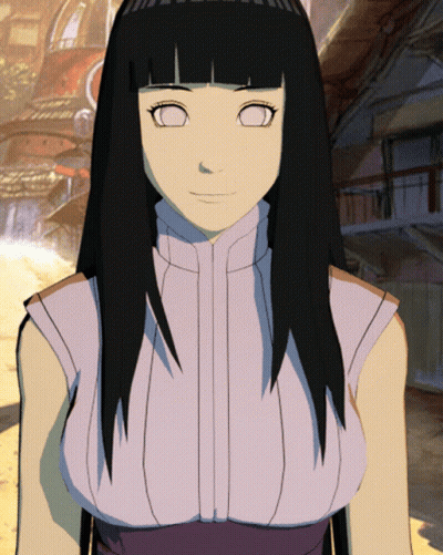 Girl With Black Hair White Eyes Purple Top GIF