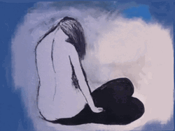 Girl With Black Heart Shadow GIF