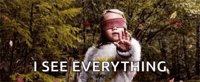 Girl With Blindfold Saying I See Everything GIF
