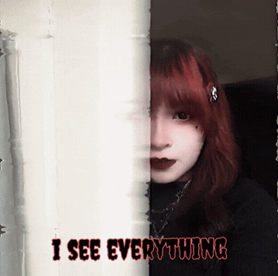 Girl With Blindfolds Saying I See Everything GIF