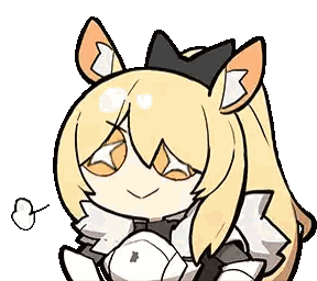 Girl With Blonde Hair And Cat Ears Holding Stuffed Animal Sticker