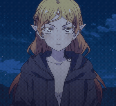 Girl With Blonde Hair And Ears In Black Jacket GIF