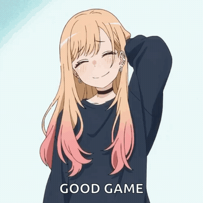 Girl With Blonde Hair And Pink Highlights Smiling Saying Good Game GIF