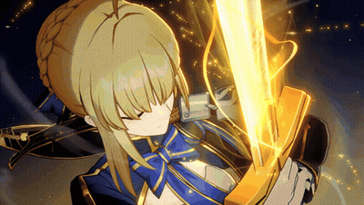 Girl With Blonde Hair Holding Sword GIF