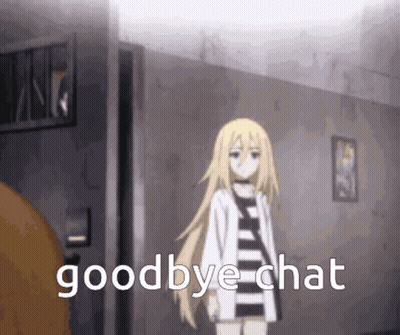 Girl With Blonde Hair In Dark Room Saying Goodbye Chat GIF