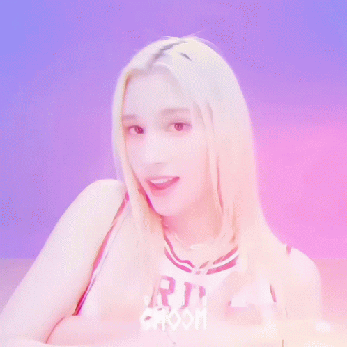 Girl With Blonde Hair In Red White Blue Outfit Saying Choom GIF