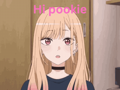 Girl With Blonde Hair Says Hi Pookie In Pink GIF
