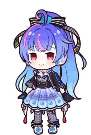 Girl With Blue And Pink Hair And Bow Sticker