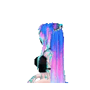 Girl With Blue And Pink Hair Wearing Gas Mask Sticker