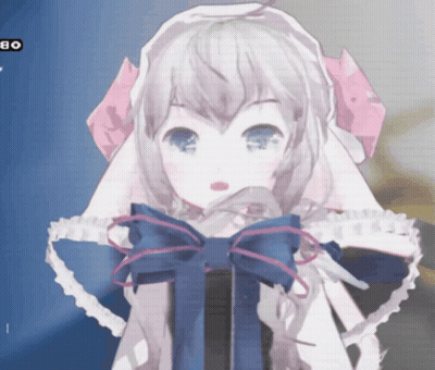 Girl With Blue Bow And White Cape Number 80 GIF