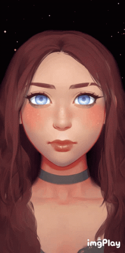 Girl With Blue Eyes And Choker Saying Imgplay GIF