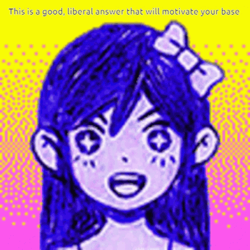 Girl With Blue Hair And Bow GIF