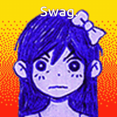 Girl With Blue Hair And Bow Saying Swag GIF