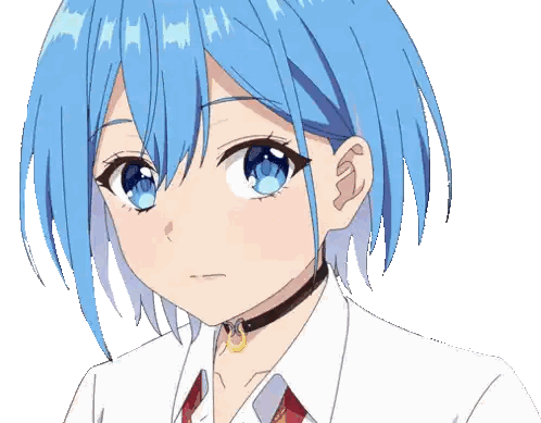 Girl With Blue Hair And Choker Sticker