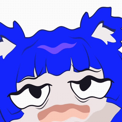 Girl With Blue Hair And Ears GIF