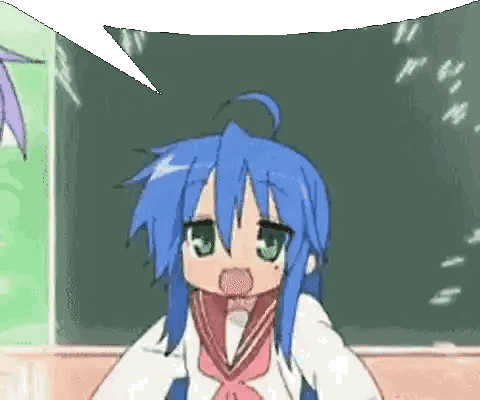 Girl With Blue Hair And Green Eyes Talking Sticker