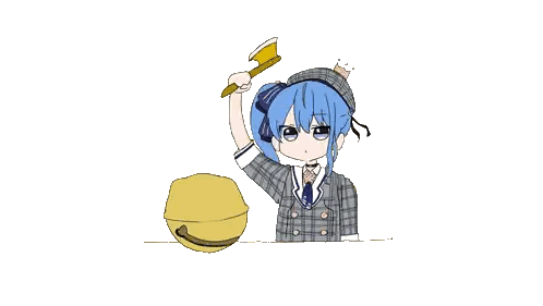 Girl With Blue Hair And Hammer GIF