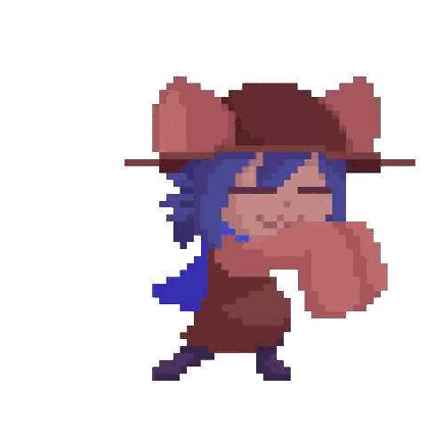 Girl With Blue Hair And Hat Sticker